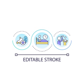 Offline activity loop concept icon. Reduce screen time. Digital detox. How to stop doomscrolling abstract idea thin line illustration. Isolated outline drawing. Editable stroke vector