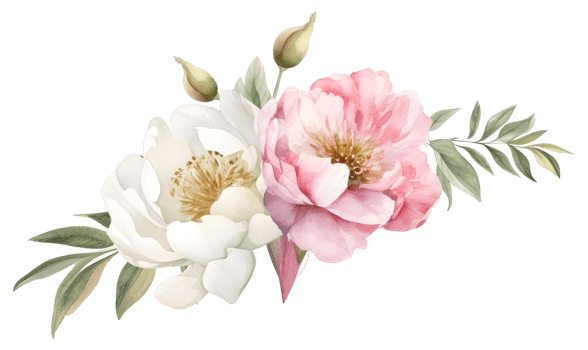 Vintage peony Flower watercolor element png