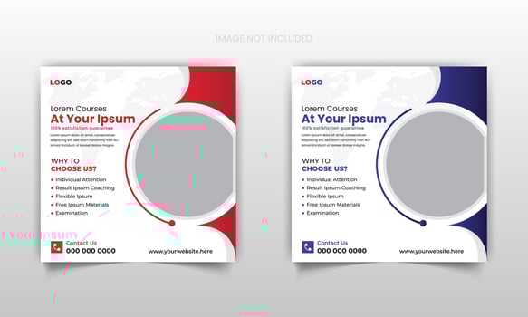 Modern social media post ads design template for education, online, course, english, learning etc vector