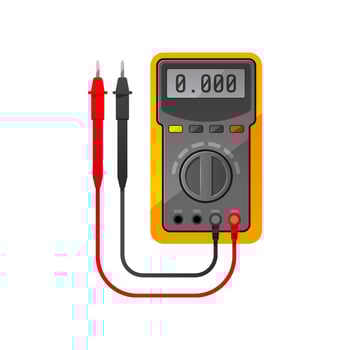 Digital multimeter vector isolated on white background.