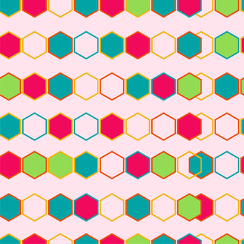 Seamless abstract colorful hexagon pattern. Vector Illustration.