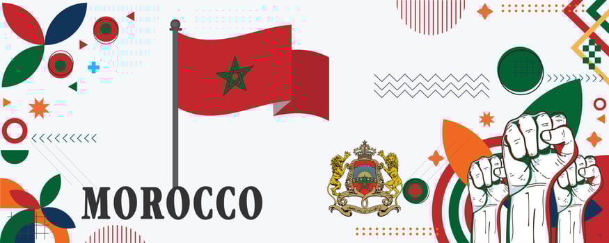 MOROCCO national day banner design vector eps