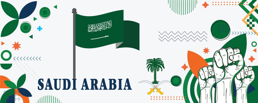 SAUDI ARABIA national day banner design vector eps