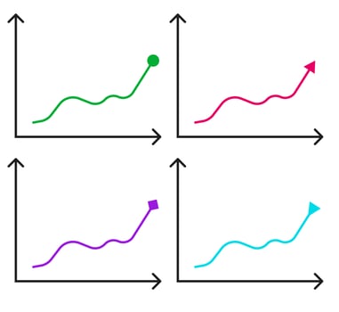 illustration of simple graph or chart with some decoration, minimalist design, fit for business, presentation, analysis theme, and others, free vector. vector