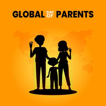 Global day of parents vector illustration with family silhouette. Suitable for Poster, Banners, campaign and greeting card.