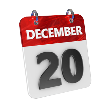 December 20 Date 3D Icon Isolated, Shiny and Glossy 3D Rendering, Month Date Day Name, Schedule, History png