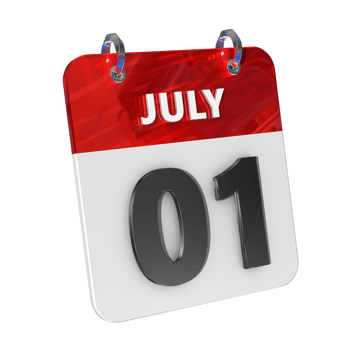 July 1 Date 3D Icon Isolated, Shiny and Glossy 3D Rendering, Month Date Day Name, Schedule, History png