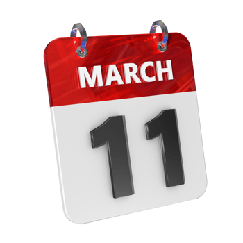 March 11 Date 3D Icon Isolated, Shiny and Glossy 3D Rendering, Month Date Day Name, Schedule, History png