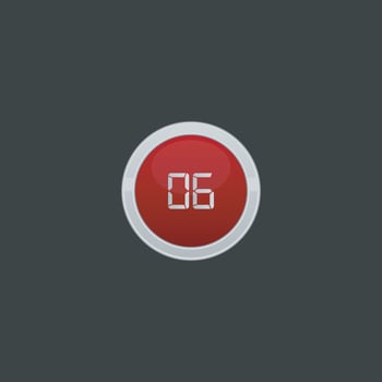 vector number six button icon collection.
