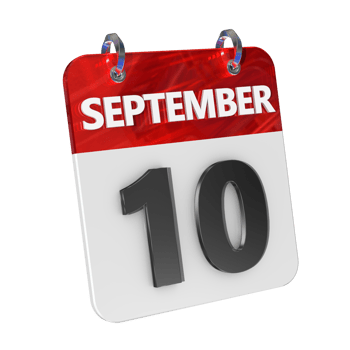 September 10 Date 3D Icon Isolated, Shiny and Glossy 3D Rendering, Month Date Day Name, Schedule, History png
