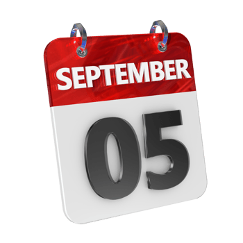 September 5 Date 3D Icon Isolated, Shiny and Glossy 3D Rendering, Month Date Day Name, Schedule, History png
