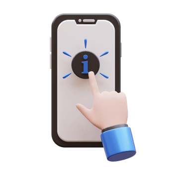 Hand Gesture Information Button 3D Illustration png