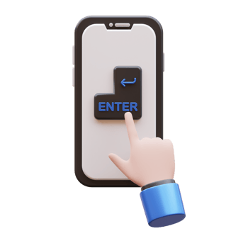 Hand Gesture Tap Enter Button 3D Illustration png