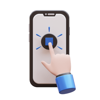 Hand Gesture Tap Stop Button 3D Illustration png