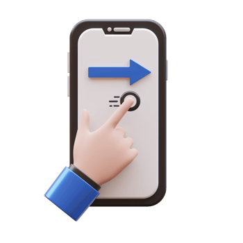 Hand Gesture Swipe Right 3D Illustration png
