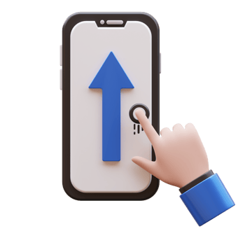 Hand Gesture Swipe Up 3D Illustration png