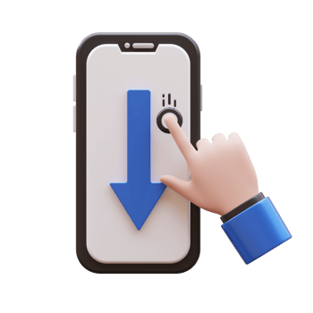 Hand Gesture Swipe Down 3D Illustration png