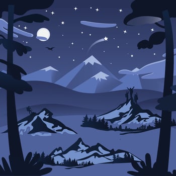 Mountain Landscape  Vector Art