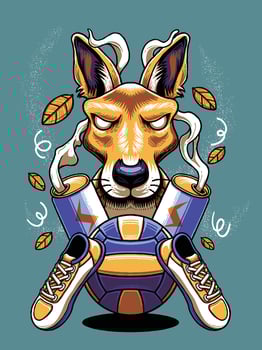 Volley Kangaro Doodle Vector Illustration