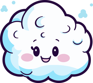 Happy Cloud Illustration, Adorable and Funny Kawaii Design for Children png