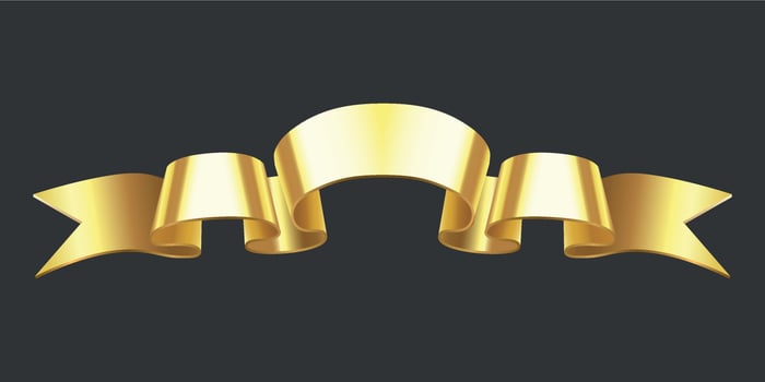 Realistic gold banner. Golden horizontal celebration ribbon vector illustration