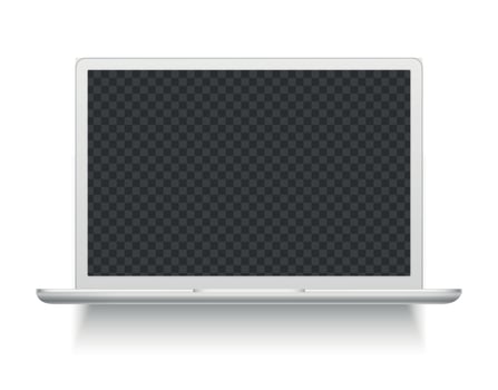 White laptop. Mockup electronics device vector illustration