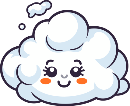 Cheerful Cloud Clip Art, Cute and Colorful Illustrations for Child Friendly Designs png