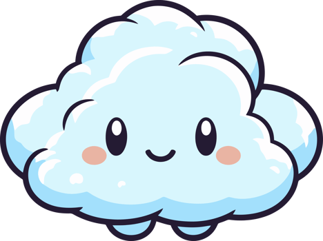 Cute Cartoon Cloud, Kawaii Weather Illustrations for Kids png