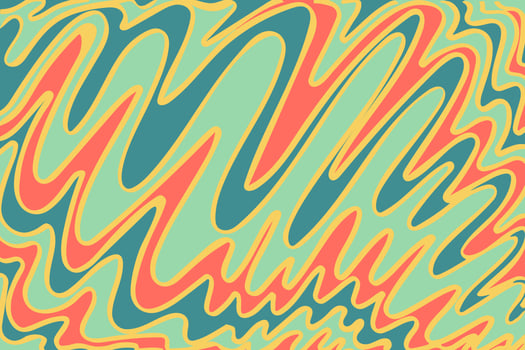 Groovy wavy horizontal banner Abstract retro line art aesthetic 70s style. Trendy 1960s color waves groove background. Psychedelic vintage design. Wallpaper trippy liquid poster. Vector illustration