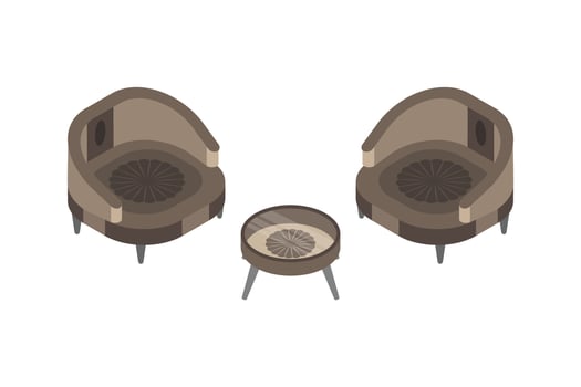Sofa set and Table vector