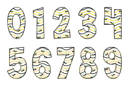 Handcrafted Flying Bee Letters. Color Creative Art Typographic Design vector