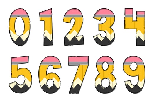 Handcrafted Pencil Letters. Color Creative Art Typographic Design vector
