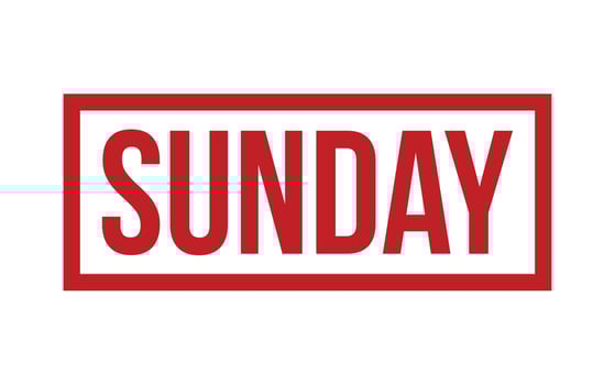 Red Sunday Rubber Stamp Seal Vector