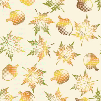 Autumn and Fall Seamless Pattern- oak leaf and Acorn- Autumn and Fall Vector Illustration