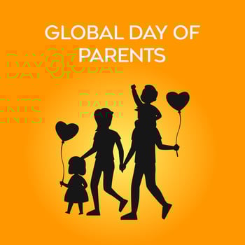 Global day of parents vector illustration with family silhouette. Suitable for Poster, Banners, campaign and greeting card.
