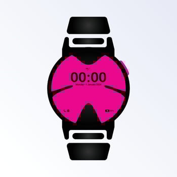 watch, butterfly concept, women's watch accessories, logo concept. smart watch silhouette symbol vector