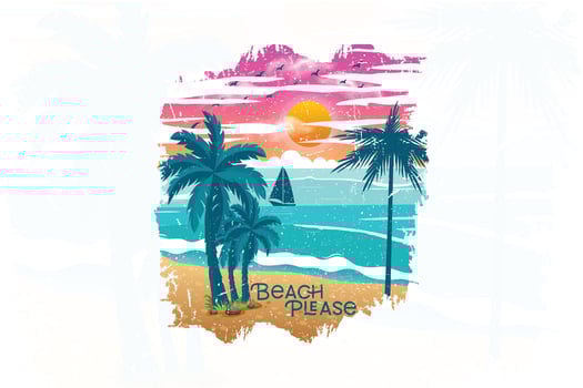 Beach please summer t shirt design vector
