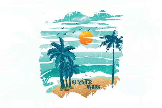 Summer Vibes beach t shirt design vector