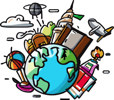World travel png graphic clipart design