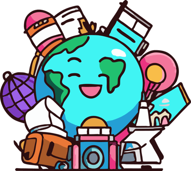 World travel png graphic clipart design
