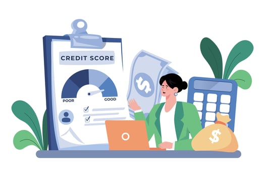 Credit scores determine the creditworthiness of borrowers vector