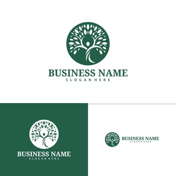 People Tree logo template, Creative Nature logo design vector, Tree logo concept vector