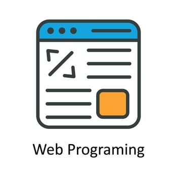 Web Programming Vector Fill outline Icon Design illustration. Seo and web Symbol on White background EPS 10 File