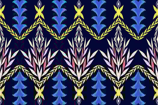 Ethnic Figure aztec embroidery style. Geometric ikat oriental traditional art pattern.Design for ethnic background,wallpaper,fashion,clothing,wrapping,fabric,element,sarong,graphic,vector illustration vector