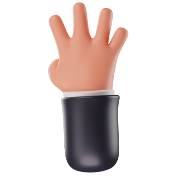 Hand Gestures 3D cartoon png
