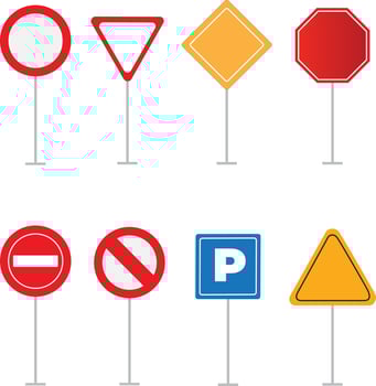 Creative vector illustration of road sign isolated on background. Art design. Abstract concept graphic element. Mockup template for a text. Highway traffic blank plate
