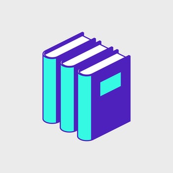Books isometric vector illustration
