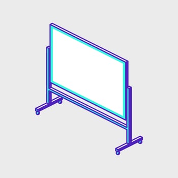 Whiteboard isometric vector illustration