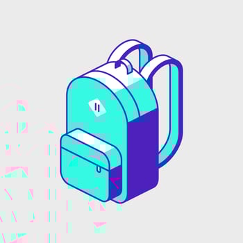 Backpack isometric vector illustration