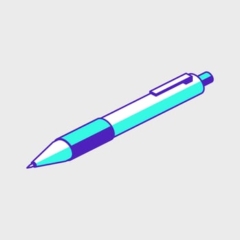 Pen isometric vector illustration